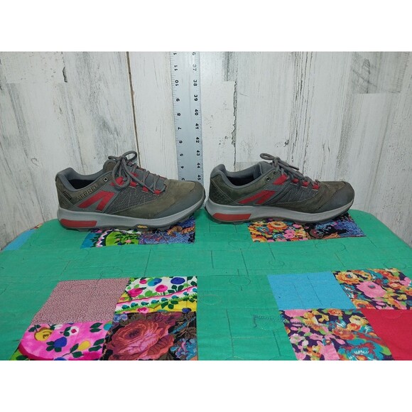 Men’s Merrell Zion Hiking Shoes Vibram FlexPlate Gray / Orange - Size 8 - Picture 5 of 10